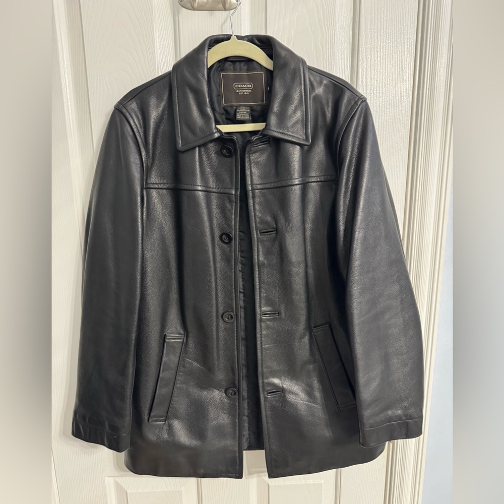 Coach - Men’s Leather Car Coat - Small - EUC Pebbled, SOFT leather - Vintage
